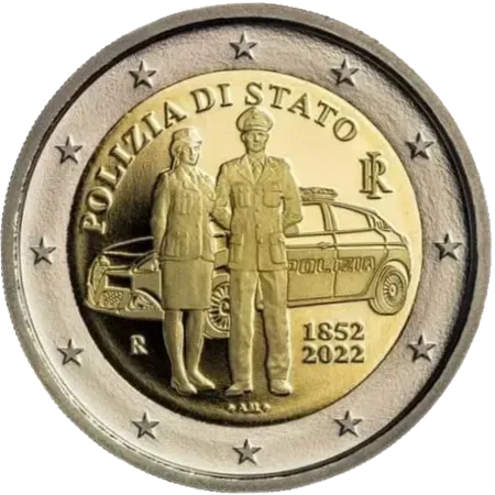 UNC 2 euro Italia 2022 - Polizia di Stato