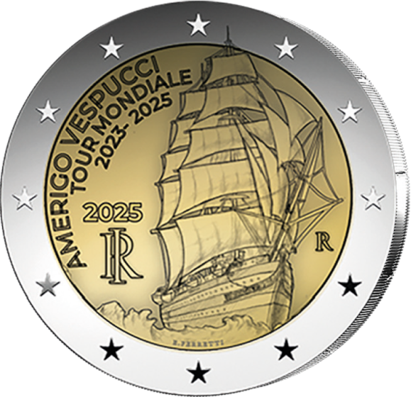 UNC 2 euro Italia 2025 - Vespucci UNC 2 euro Italia 2025 - Vespucci