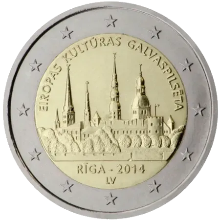 UNC 2 euro Letonia 2014 - Riga UNC 2 euro Letonia 2014 - Riga