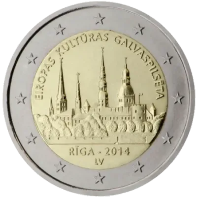 UNC 2 euro Letonia 2014 - Riga