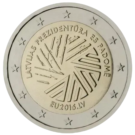 UNC 2 euro Letonia 2015 - Presidencia Europea UNC 2 euro Letonia 2015 - Presidencia Europea