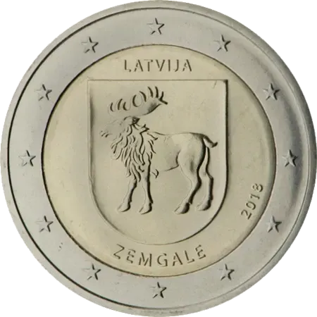 UNC 2 euro Letonia 2018 - Zemgale UNC 2 euro Letonia 2018 - Zemgale
