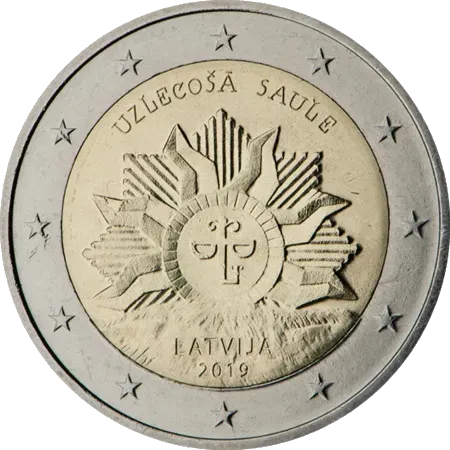 UNC 2 euro Letonia 2019 - Sol Naciente UNC 2 euro Letonia 2019 - Sol Naciente