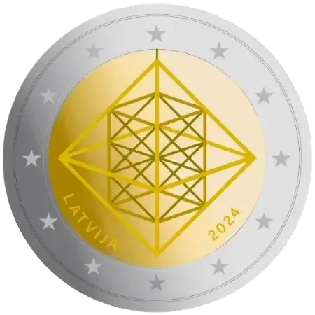 UNC 2 euro Letonia 2024 - Adornos de Paja Puzuris UNC 2 euro Letonia 2024 - Adornos de Paja Puzuris