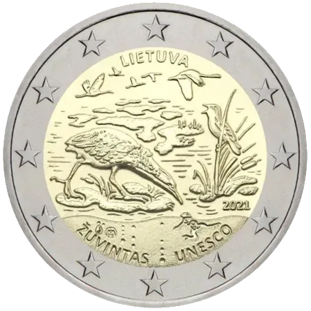UNC 2 euro Lituania 2021 - Reserva de Žuvintas UNC 2 euro Lituania 2021 - Reserva de Žuvintas