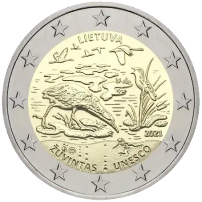 UNC 2 euro Lituania 2021 - Reserva de Žuvintas