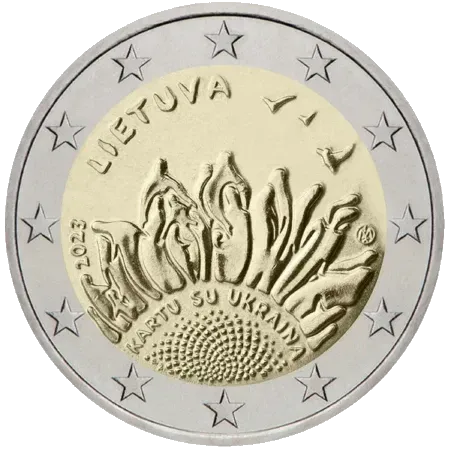 UNC 2 euro Lituania 2023 - Todos con Ucrania UNC 2 euro Lituania 2023 - Todos con Ucrania