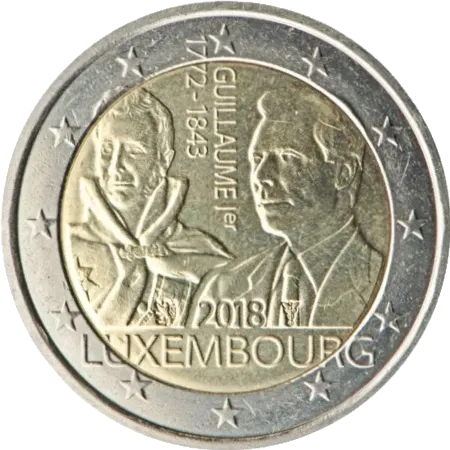 UNC 2 euro Luxemburgo 2018 - Gran Duque Guillermo I UNC 2 euro Luxemburgo 2018 - Gran Duque Guillermo I