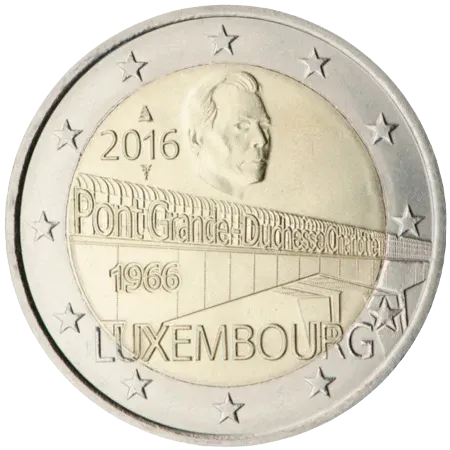UNC 2 euro Luxemburgo 2016 - Puente Gran Duquesa Carlota UNC 2 euro Luxemburgo 2016 - Puente Gran Duquesa Carlota