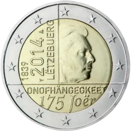 UNC 2 euro Luxemburgo 2014 - Independencia UNC 2 euro Luxemburgo 2014 - Independencia