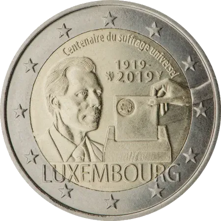 UNC 2 euro Luxemburgo 2019 - Sufragio Universal UNC 2 euro Luxemburgo 2019 - Sufragio Universal
