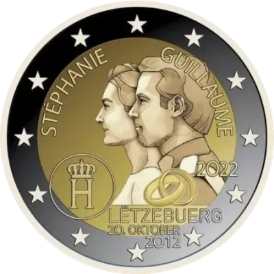 UNC 2 euro Luxemburgo 2022 - Boda de Guillermo y Estefanía