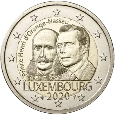 UNC 2 euro Luxemburgo 2020 - Príncipe Enrique UNC 2 euro Luxemburgo 2020 - Príncipe Enrique