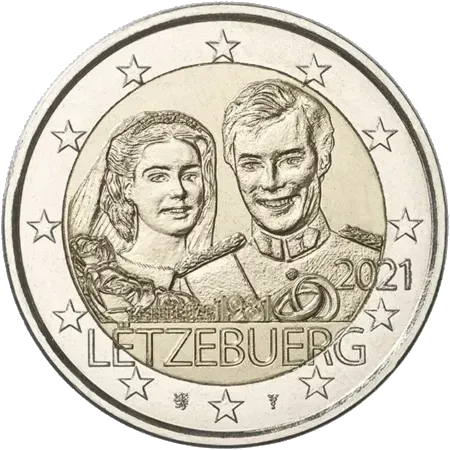 UNC 2 euro Luxemburgo 2021 - Boda del Gran Duque Enrique UNC 2 euro Luxemburgo 2021 - Boda del Gran Duque Enrique