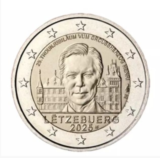 UNC 2 euro Luxemburgo 2025 - Gran Duque Enrique UNC 2 euro Luxemburgo 2025 - Gran Duque Enrique