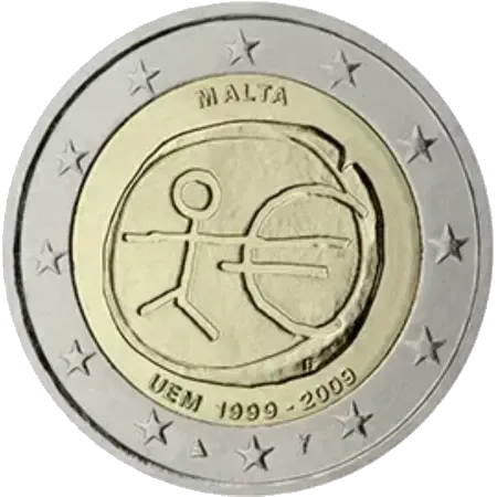 UNC 2 euro Malta 2009 - Unión Económica y Monetaria UNC 2 euro Malta 2009 - Unión Económica y Monetaria