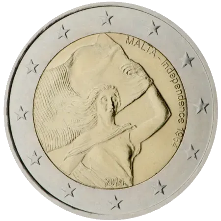 UNC 2 euro Malta 2014 - Independencia UNC 2 euro Malta 2014 - Independencia