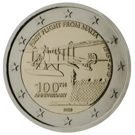 UNC 2 euro Malta 2015 - Primer Vuelo desde Malta