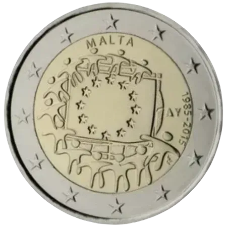 UNC 2 euro Malta 2015 - Bandera de la Unión Europea UNC 2 euro Malta 2015 - Bandera de la Unión Europea