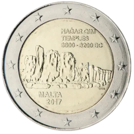 UNC 2 euro Malta 2017 - Templos de Hagar Qim UNC 2 euro Malta 2017 - Templos de Hagar Qim