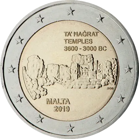 UNC 2 euro Malta 2019 - Templos de Ta' Hagrat UNC 2 euro Malta 2019 - Templos de Ta' Hagrat