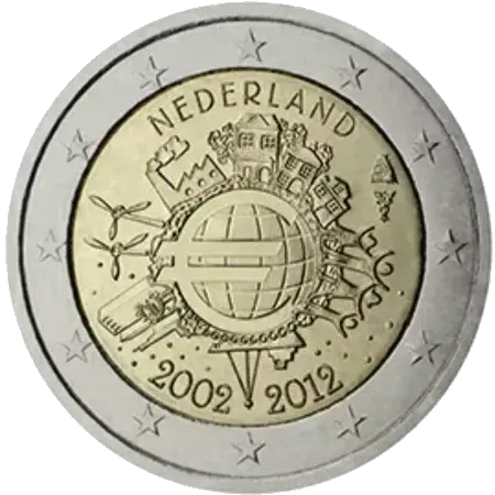 UNC 2 euro Paises Bajos 2012 - 10 Aniversario del Euro UNC 2 euro Paises Bajos 2012 - 10 Aniversario del Euro