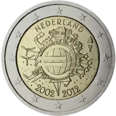 UNC 2 euro Paises Bajos 2012 - 10 Aniversario del Euro