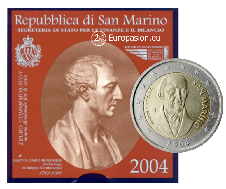 Cartera 2 euro San Marino 2004 - Bartolomeo Borghesi