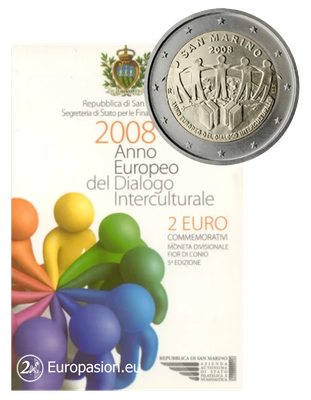 Cartera 2 euro San Marino 2008 - Diálogo Intercultural