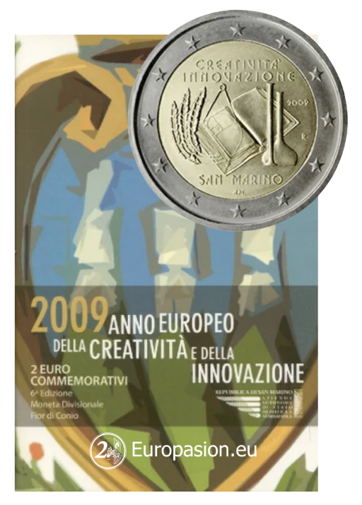Cartera 2 euro San Marino 2009 - Creatividad e Innovación Cartera 2 euro San Marino 2009 - Creatividad e Innovación