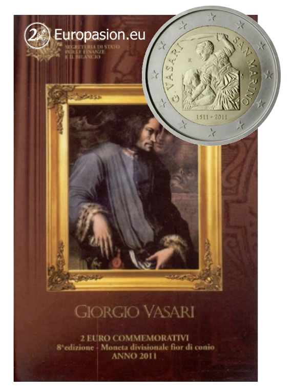 Cartera 2 euro San Marino 2011 - Giorgio Vasari Cartera 2 euro San Marino 2011 - Giorgio Vasari