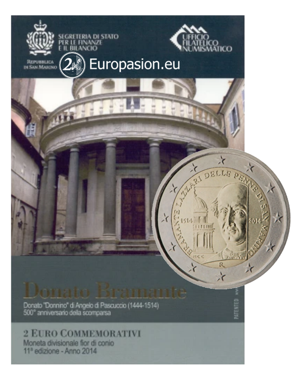 Cartera 2 euro San Marino 2014 - Donato Bramante
