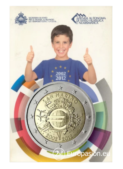 Cartera 2 euro San Marino 2012 - 10 Aniversario del Euro