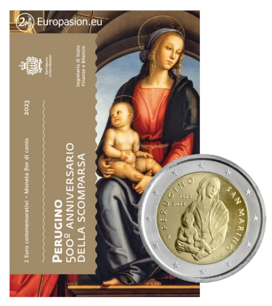 Cartera 2 euro San Marino 2023 - Perugino Cartera 2 euro San Marino 2023 - Perugino
