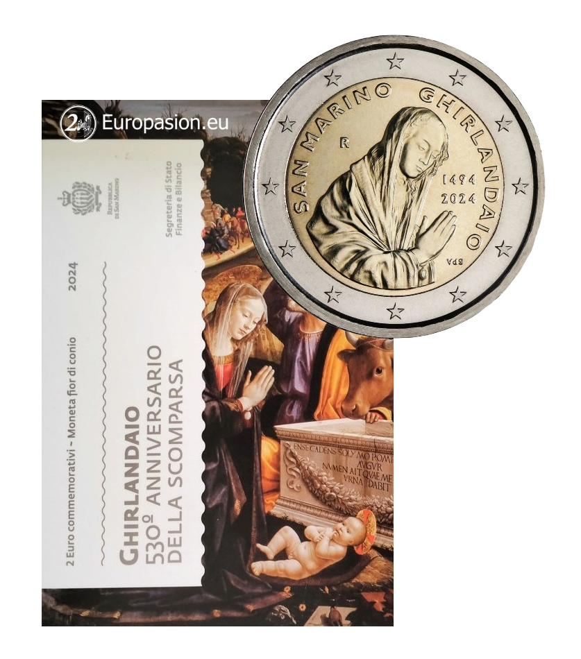 Cartera 2 euro San Marino 2024 - Domenico Ghirlandaio Cartera 2 euro San Marino 2024 - Domenico Ghirlandaio