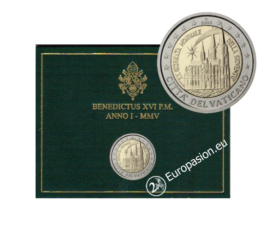Cartera 2 euro Vaticano 2005 - JMJ Colonia Cartera 2 euro Vaticano 2005 - JMJ Colonia