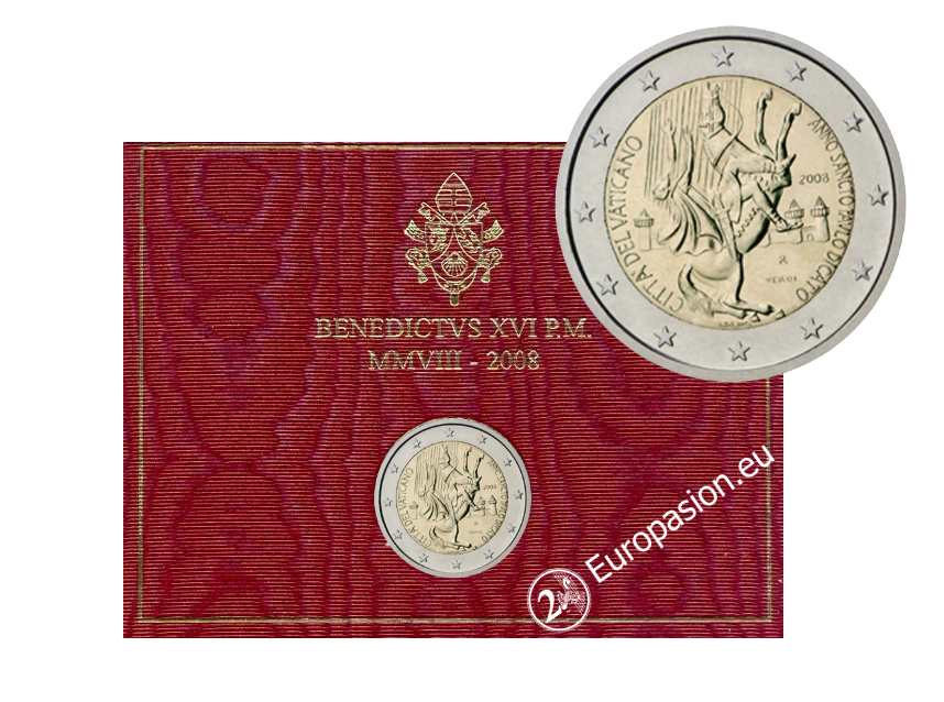 Cartera 2 euro Vaticano 2008 - Apóstol San Pablo Cartera 2 euro Vaticano 2008 - Apóstol San Pablo