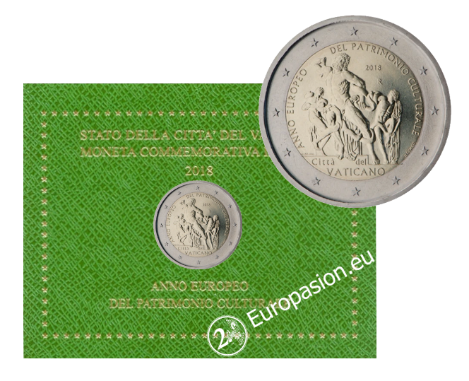 Cartera 2 euro Vaticano 2018 - Patrimonio Cultural Cartera 2 euro Vaticano 2018 - Patrimonio Cultural