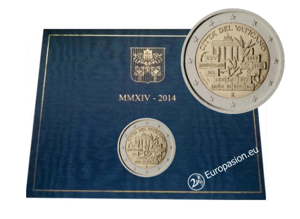 Cartera 2 euro Vaticano 2014 - Caída del Muro de Berlín Cartera 2 euro Vaticano 2014 - Caída del Muro de Berlín