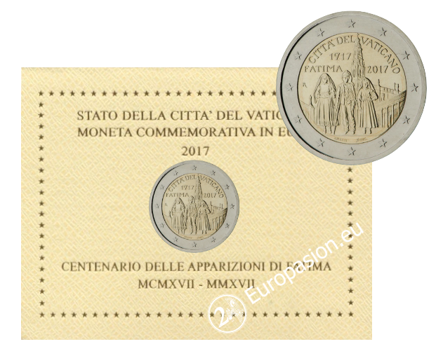 Cartera 2 euro Vaticano 2017 - Apariciones de Fátima Cartera 2 euro Vaticano 2017 - Apariciones de Fátima