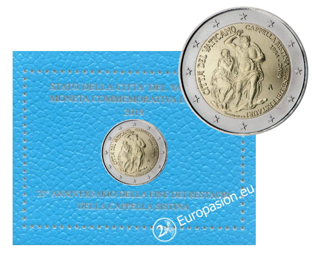Cartera 2 euro Vaticano 2019 - Capilla Sixtina Cartera 2 euro Vaticano 2019 - Capilla Sixtina