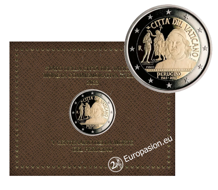 Cartera 2 euro Vaticano 2023 - Perugino Cartera 2 euro Vaticano 2023 - Perugino