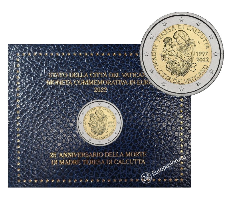 Cartera 2 euro Vaticano 2022 - Teresa de Calcuta Cartera 2 euro Vaticano 2022 - Teresa de Calcuta