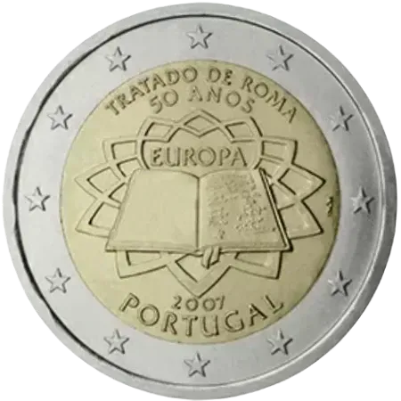 UNC 2 euro Portugal 2007 - Tratado de Roma UNC 2 euro Portugal 2007 - Tratado de Roma