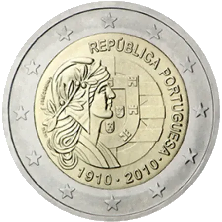 UNC 2 euro Portugal 2010 - República Portuguesa UNC 2 euro Portugal 2010 - República Portuguesa