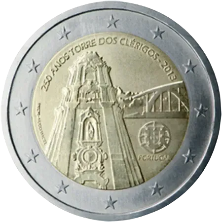 UNC 2 euro Portugal 2013 - Torre dos Clérigos UNC 2 euro Portugal 2013 - Torre dos Clérigos
