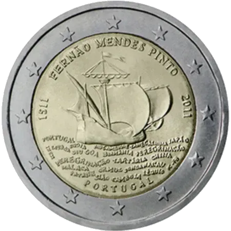 UNC 2 euro Portugal 2011 - Fernão Mendes Pinto UNC 2 euro Portugal 2011 - Fernão Mendes Pinto