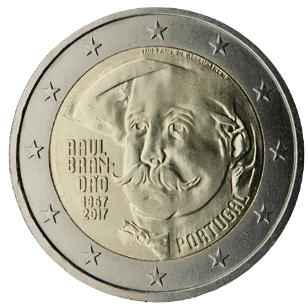 UNC 2 euro Portugal 2017 - Raul Brandão UNC 2 euro Portugal 2017 - Raul Brandão