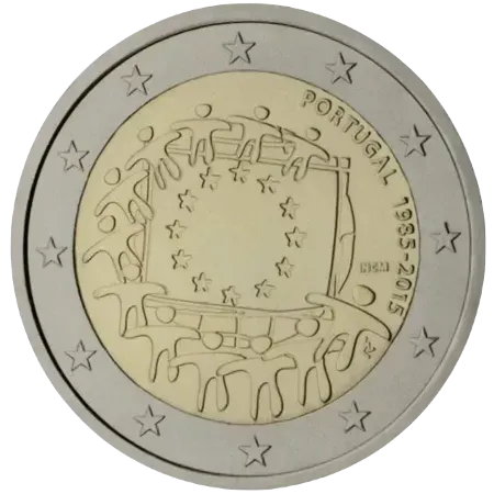 UNC 2 euro Portugal 2015 - Bandera de la Unión Europea UNC 2 euro Portugal 2015 - Bandera de la Unión Europea