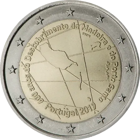 UNC 2 euro Portugal 2019 - Descubrimiento de Madeira UNC 2 euro Portugal 2019 - Descubrimiento de Madeira